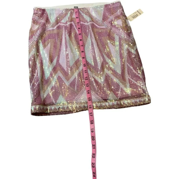 Decree sequin skirt Pink and White mini medium NWT - Picture 7 of 7